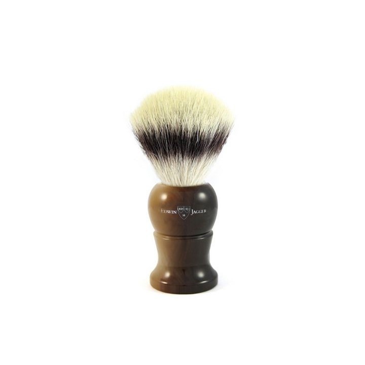 Edwin Jagger Shaving Brush Synthetic Silver Tip Light Horn XL
