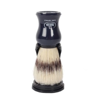 Brocha de Afeitar Cerda Omega Azul Marino con Soporte