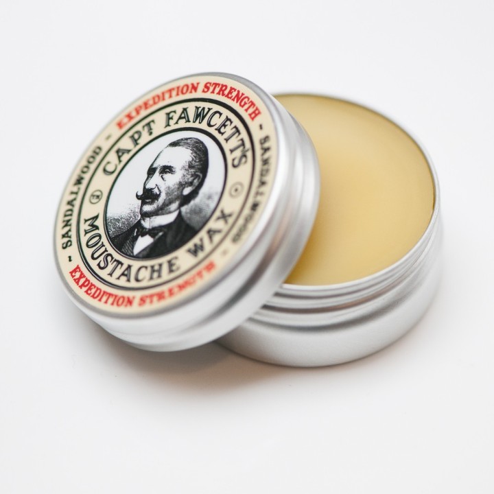 Captain Fawcett Moustache Wax Strengh Sandalwood 15ml & Folding Comb