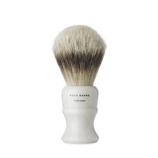 Brocha de Afeitar Acca Kappa Tejón Punta Plata Marfil