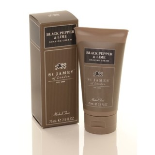 Crema de Afeitar St. James of London Pimienta Negra & Lima tubo75ml 