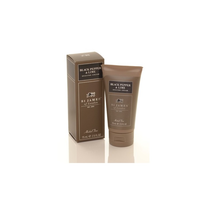 Crema de Afeitar St. James of London Pimienta Negra & Lima tubo75ml 
