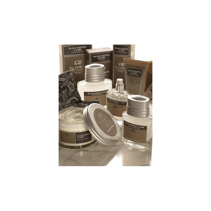 Crema de Afeitar St. James of London Pimienta Negra & Lima tubo75ml 