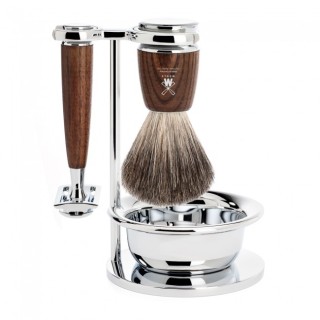  Set Afeitado Mühle Brocha Afeitar Tejón Punta Plata & Maquinilla Tradicional R108