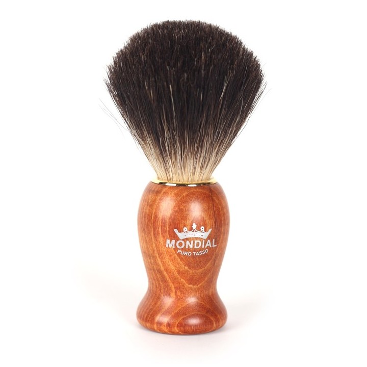 Brocha de Afeitar Nelson Tejón Negro Mondial Madera de Cerezo  