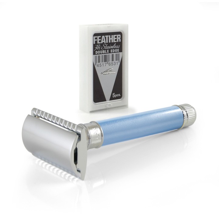 Maquinilla de afeitar Edwin Jagger DELBE14BL Azul Mango Largo