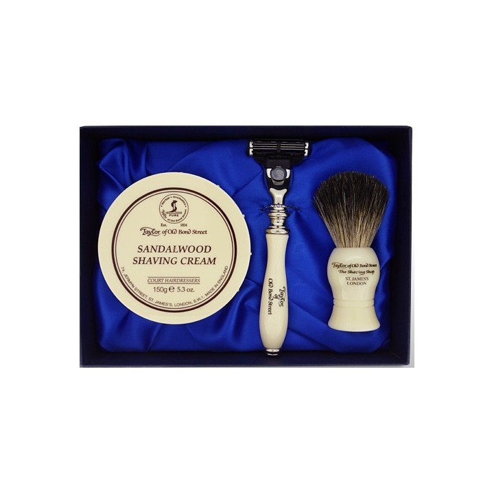 Taylor of Old Bond Streetnº74 Sandalwood Shaving Cream, brush and razor Gift Box Set