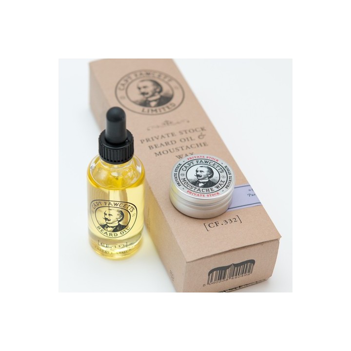 Pack Regalo Aceite y Cera Bigote Ricki Hall Booze & Baccy Captain Fawcett