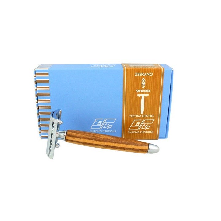 Maquinilla Afeitar Clásica Fatip Madera de Zebrano Peine Cerrado
