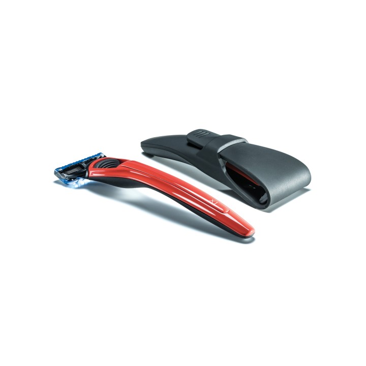 Set de Maquinilla de Afeitar Gillette Fusion Roja Cooper y Funda Silicona Bolin Webb