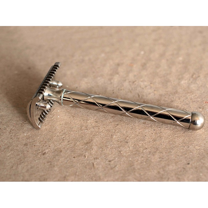 Maquinilla Afeitar Clásica Retro Fatip Grande Niquelada Peine Abierto 