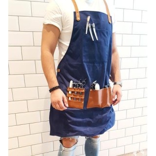 Barber Pro Barber Apron Denim Blue