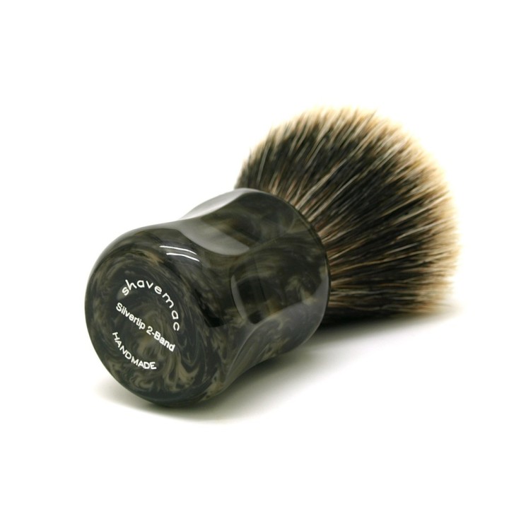 Shavemac Shaving Brush ML2 Silvertip 2-Band 50mm Black/Brown