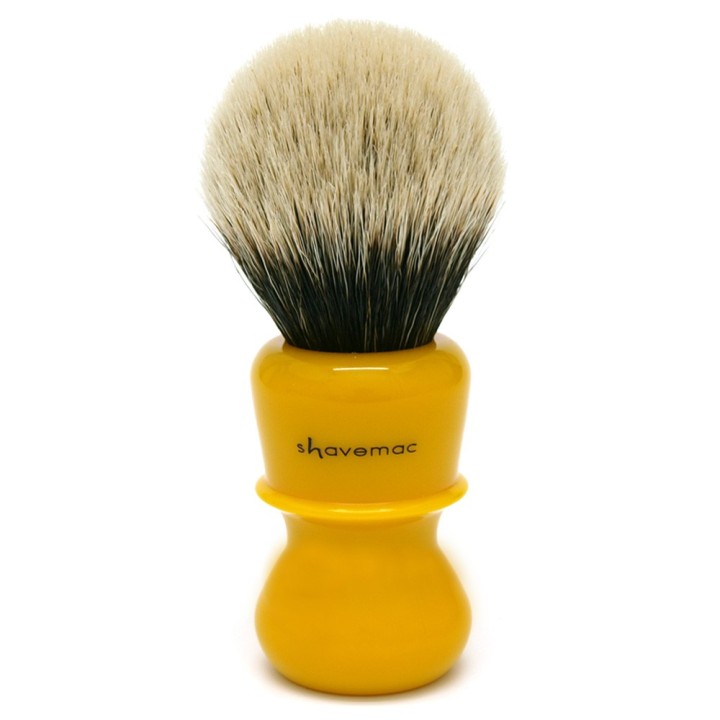 Brocha de Afeitar RB3 Punta Plata Dos Bandas Seta 54mm Butterscotch Shavemac