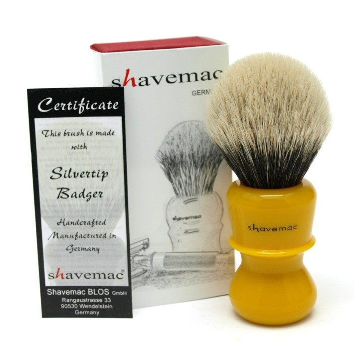 Shavemac Shaving Brush RB3 Silvertip 2-Band 50mm Butterscotch
