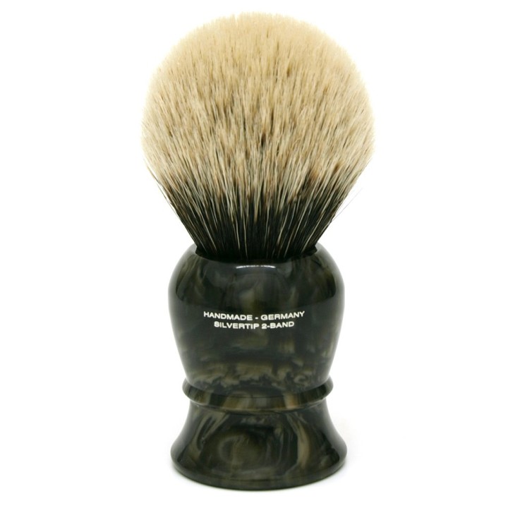 Brocha de Afeitar ML3 Punta Plata Dos Bandas 50mm Negra/Marrón Shavemac