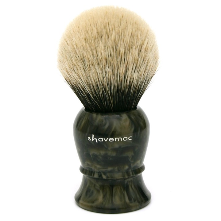 Shavemac Shaving Brush ML3 Silvertip 2-Band 50mm Black/Brown