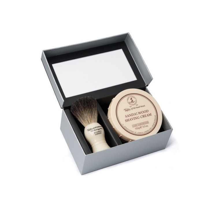 Set regalo. Brocha de tejón & crema de afeitar Sándalo Taylor of Old Bond Street