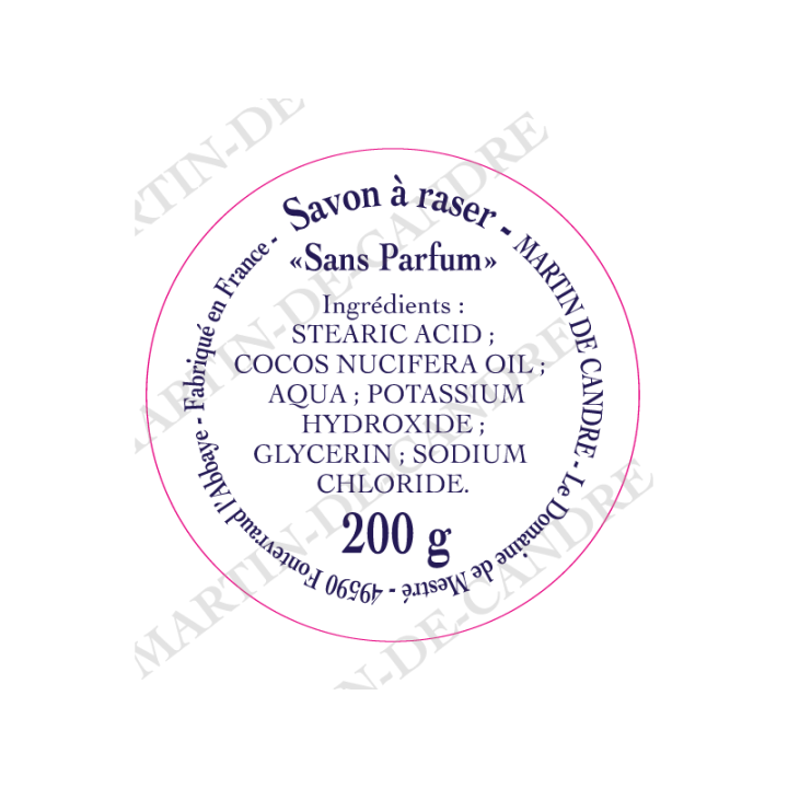 Jabón de Afeitar Sin Aroma Martin de Candre 200gr