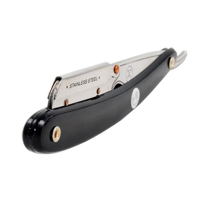 Navaja Barbero Acero Inoxidable Parker 33R Negra