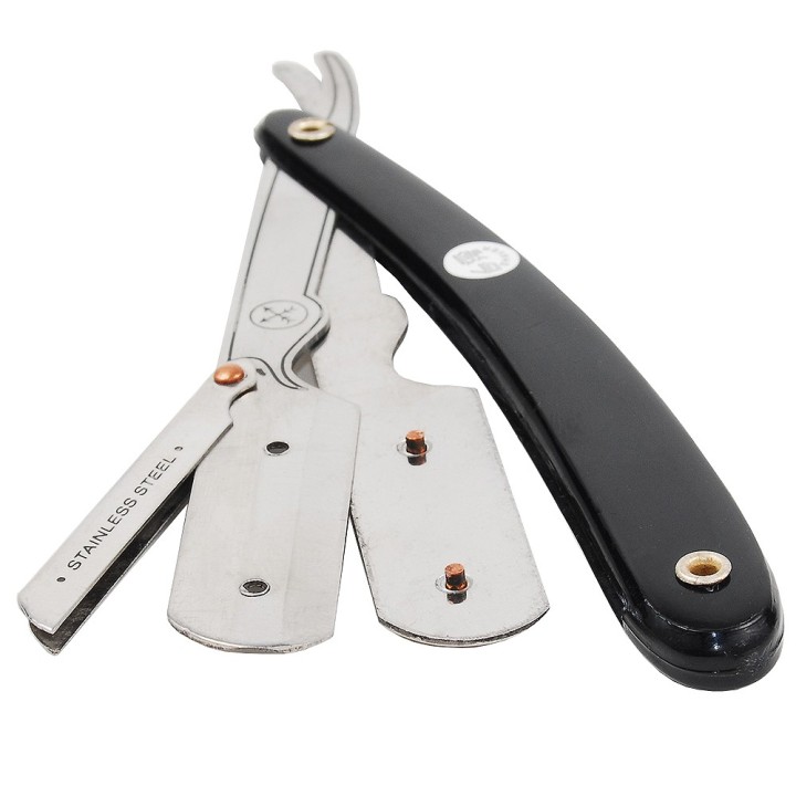 Navaja Barbero Acero Inoxidable Parker 33R Negra